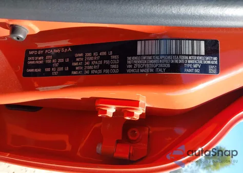 2016 Fiat 500X Easy from USA, damaged, VIN ZFBCFYBT6GP380936